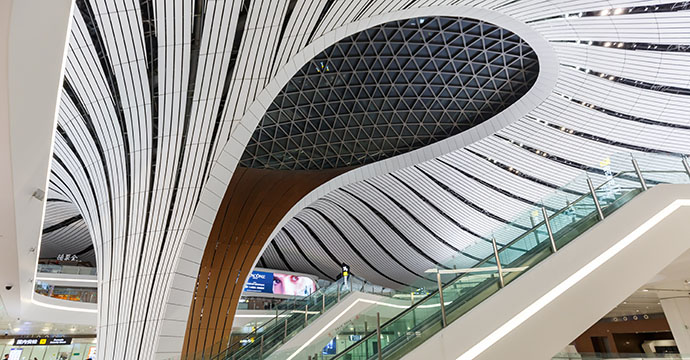 Beijing, China – September 30, 2019: Beijing Daxing New International Airport Terminal (PKX) in China.