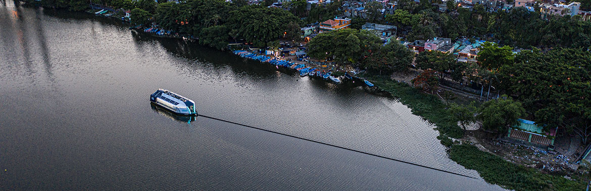 Image for %sInterceptor solar-powered automated boat is cleaning polluted rivers